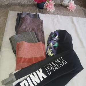 PINK Victoria's Secret Kids Leggings Set - Black, Gray, Red